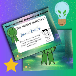 環境賞の学校証明書の授与