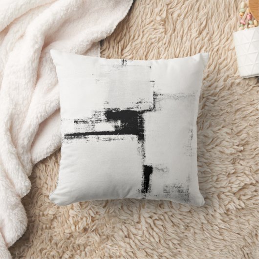 「環境」の白黒抽象美術の枕 クッション (ブランケット)