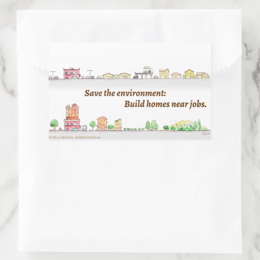 環救境：ジョブの近くに住宅を構築するステッカー 長方形シール (バッグ)