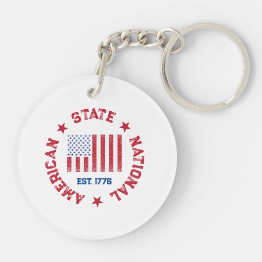 環状スタンプアメリカン州ナショナル東1776 K キーホルダー (裏面)