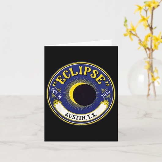 環状太陽の日食オースティンテキサス州ファミリートラベルT カード (黄色い花)