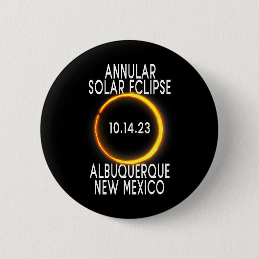 環状太陽のEclipse T – アルバカーキニューメキシコ 缶バッジ (正面)