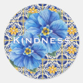 瓦に優しい花 ラウンドシール (正面)