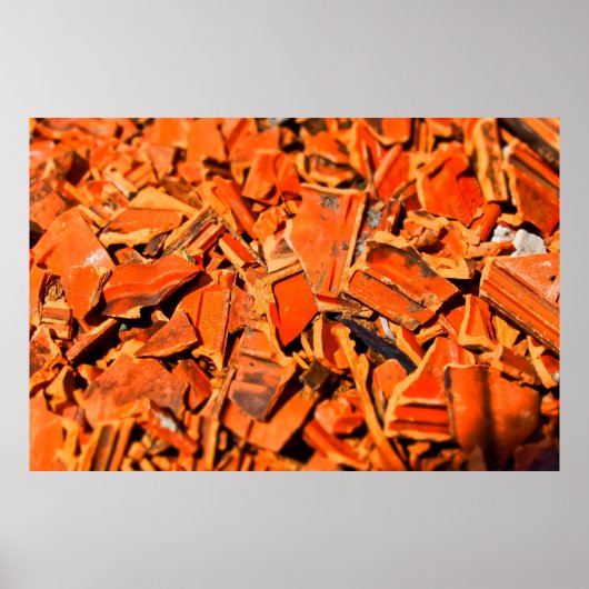 瓦レンガの赤い屋根パネル ポスター (正面)