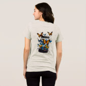 瓶から出た蝶の女性用Tシャツ トライブレンドTシャツ (裏面全面)