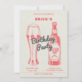 瓶とビールのパーティー 招待状 (正面)