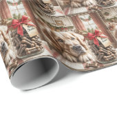 瓶にクリスマスボーンを入れたゴールデンレトリバー ラッピングペーパー (ロールコーナー)