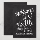 瓶にメッセージを オシャレなブラックボードサイン 招待状 (正面/裏面)