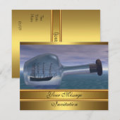 瓶にメッセージ、あらゆる場面の招待状 招待状 (正面/裏面)