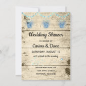 瓶に入ったホタルの農村風ウェディングシャワー招待状 招待状 (正面)