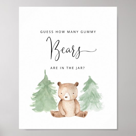 瓶に入っているグミベアの数を推測する ポスター (正面)