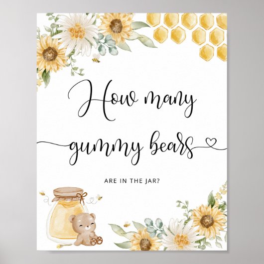 瓶に入っているグミベアの数を推測する ポスター (正面)