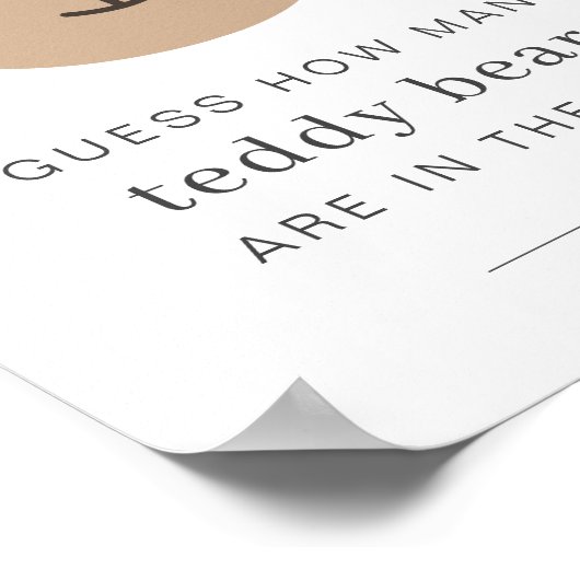 瓶に入っている熊の数を推測する – クマ顔標識 ポスター (角)