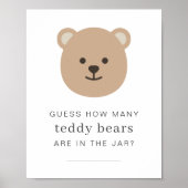 瓶に入っている熊の数を推測する – クマ顔標識 ポスター (正面)