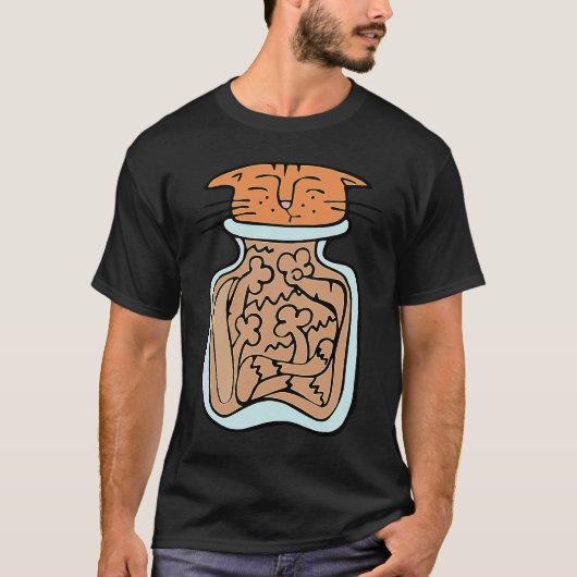 瓶に閉じ込められた猫 Tシャツ (正面)