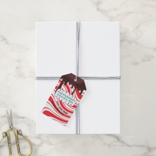 瓶のギフトラベルの指示ペパーミントにココアミックス ギフトタグ (より糸付き)