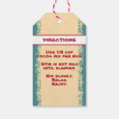 瓶のギフトラベルの指示ペパーミントにココアミックス ギフトタグ (裏面)