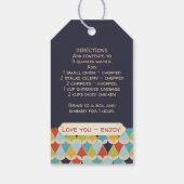 瓶のパーソナライズされたレシピ方向のスープ ギフトタグ (裏面)