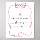 瓶のピンクボウにキスが何個あるかを推測する ポスター (正面)