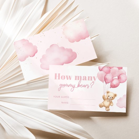 瓶のピンク色の風船にグミベアが何頭いるか エンクロージャーカード