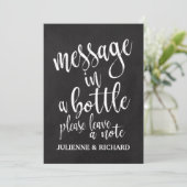 瓶のメッセージ お手頃なブラックボードサイン 招待状 (スタンド正面)