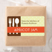 瓶のラベルのキッチンから器具のオレンジ色の茶色 ラベル (インサイチュ)