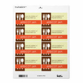 瓶のラベルのキッチンから器具のオレンジ色の茶色 ラベル (フルシート)