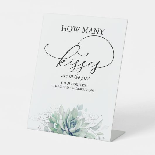 瓶の中にキスは何個あるか？ペデスタルのサイン 台座サイン (正面)