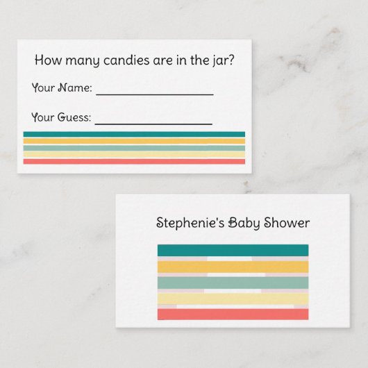 瓶の中にキャンディーは何個あるかエンクロージャーカード エンクロージャーカード (正面/裏面)
