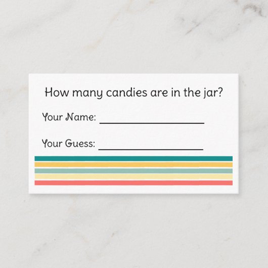 瓶の中にキャンディーは何個あるかエンクロージャーカード エンクロージャーカード (正面)