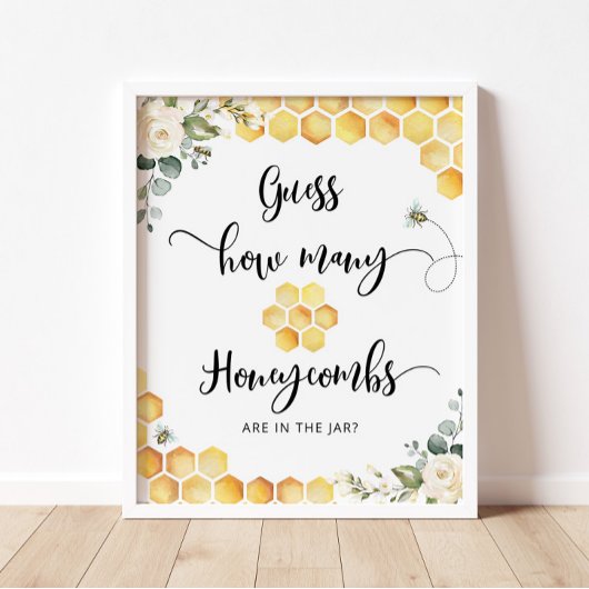 瓶の中にハネコームが何個入っているか推測する ポスター