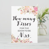 瓶の中に何回キスが入っていますか 5x7" サイン 招待状 (スタンド正面)