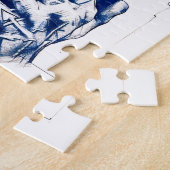 瓶の中に小型の船の模型を持つ船乗り ジグソーパズル (側面)