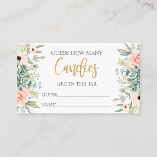 瓶の中のお菓子の数を当ててみて エンクロージャーカード (正面)