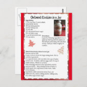 瓶の中のオートミールCookieレシピ ポストカード (正面/裏面)