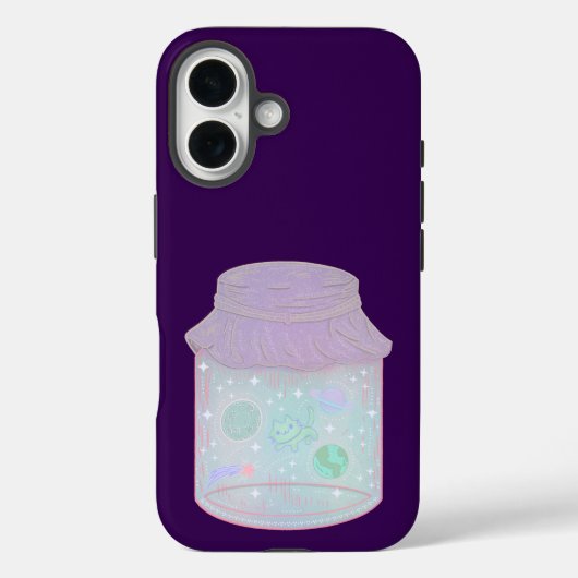 瓶の中のギャラクシーキャット | かわいい宇宙猫のイラスト Case-Mate iPhoneケース (裏面)