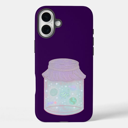 瓶の中のギャラクシーキャット | かわいい宇宙猫のイラスト Case-Mate iPhoneケース (裏面)