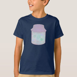 瓶の中のギャラクシーキャット かわいい宇宙猫のイラスト Tシャツ