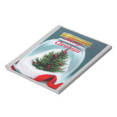 瓶の中のクリスマス!かわいいミニクリスマスツリー ノートパッド (回転)