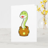 瓶の中のヘビ カード (黄色い花)