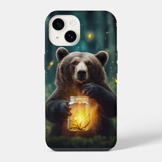 瓶の中のホタルと熊 iPhoneケース (裏面)