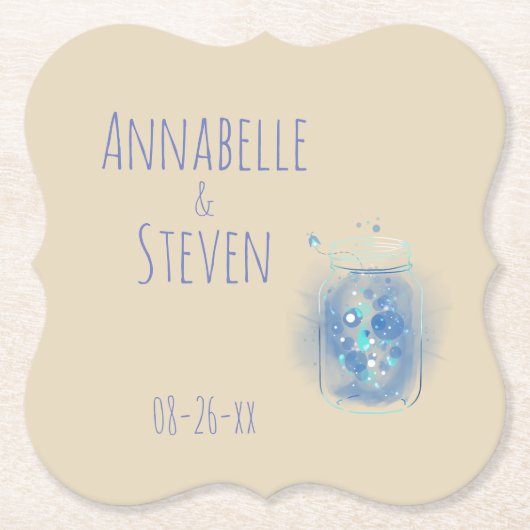 瓶の中のホタルの光 クラシック ペーパーコースター (正面)