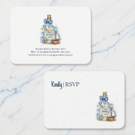 瓶の中のメッセージ+ヨット+バースデー+RSVP エンクロージャーカード
