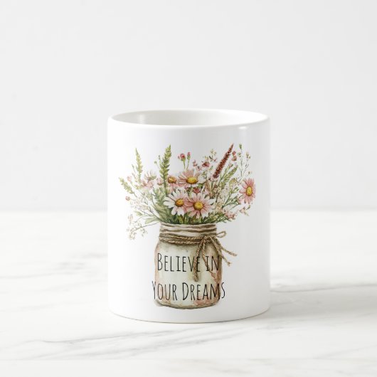 瓶の中の夢の花を信じて コーヒーマグカップ (中央)