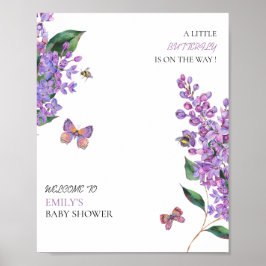 瓶の中の小さな愛バタフライベビーシャワー ポスター