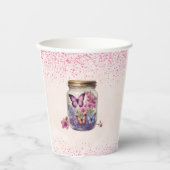 瓶の中の小さな蝶のフローラの赤ちゃんシャワー 紙コップ (正面)