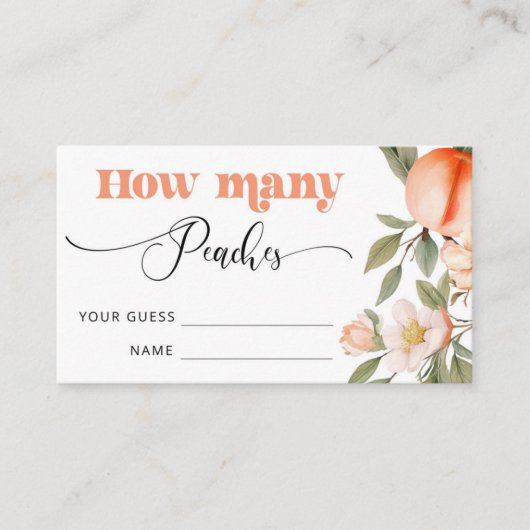 瓶の中の桃の数を推測する エンクロージャーカード (正面)