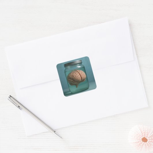 瓶の中の脳 スクエアシール (封筒)