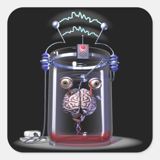 瓶の中の脳 スクエアシール (正面)