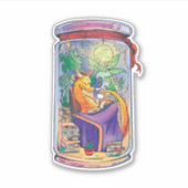 瓶の中の読居心地の良い漫画ドラゴンの本 シール (正面)